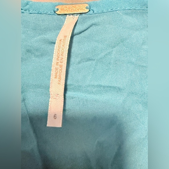 Free People Coryn Mini Dress Front Cut Out Pleated Blue/Green Open Back - Picture 7 of 10